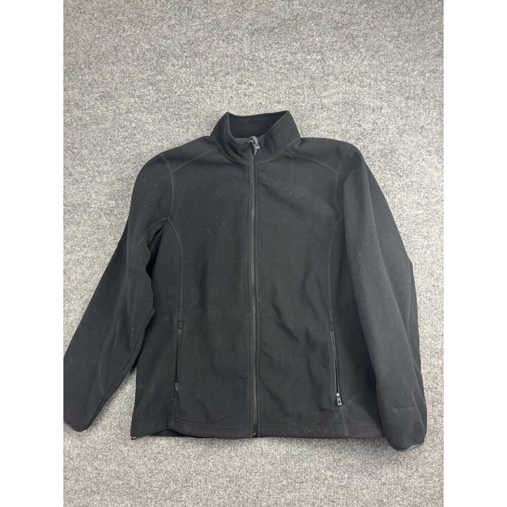 L.L.Bean Jacket Womens XL Black Polartec Fleece Full Zip Stand Collar‎ Pockets